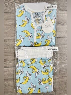 🍌Little Sleepies banana pajama set bamboo  long sleeve tee and joggers